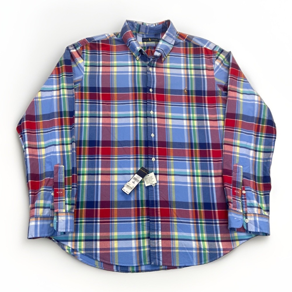 Polo Ralph Lauren Shirt Mens 2XL Classic Fit Button Down Multicolor Plaid